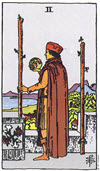 權杖二（Two of Wands）塔羅牌