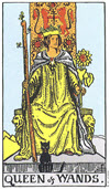 權杖皇后（Queen of Wands）塔羅牌