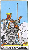寶劍皇后（Queen of Swords）塔羅牌