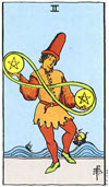 金幣二（Two of Pentacles）塔羅牌
