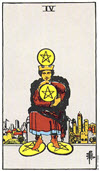 金幣四（Four of Pentacles）塔羅牌