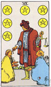 金幣六（Six of Pentacles）塔羅牌