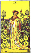 金幣九（Nine of Pentacles）塔羅牌