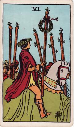 權杖六(Six of Wands)塔羅牌